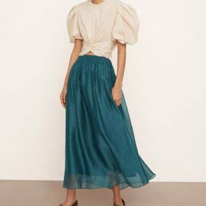NWT Vince Smocked-Waist Gathered Skirt $345